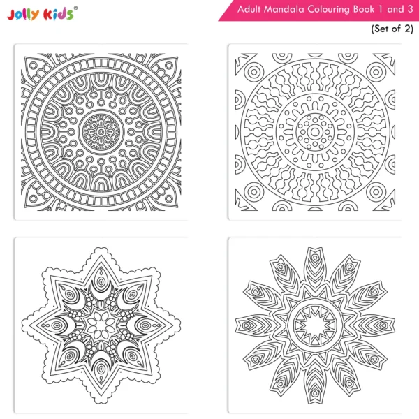 Jolly Kids Adults Mandala Colouring Books B Set of  2| Stress Relieving Designs| Ages 12+ - Image 3