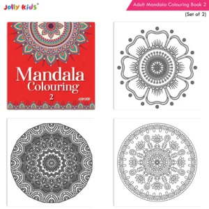 Jolly Kids Adults Mandala Colouring Books D Set of  2| Stress Relieving Designs| Ages 12+