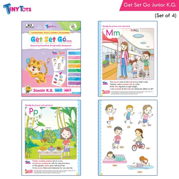 Tiny Tots Get Set Go Preschool Learning Term wise Junior KG Books Set Of 4 (4)