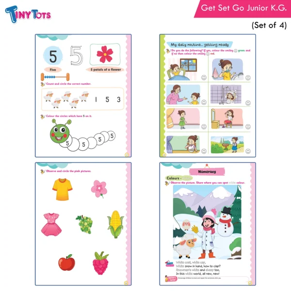 Tiny Tots Get Set Go Preschool Learning Term wise Junior KG Books Set Of 4 (6)