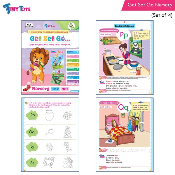 Tiny Tots Get Set Go Preschool Learning Term wise Nursery Books Set Of 4 (4)