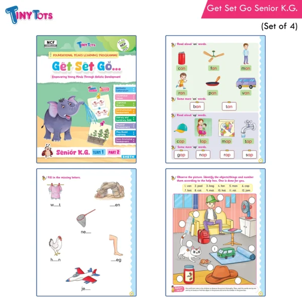 Tiny Tots Get Set Go Preschool Learning Term wise Senior KG Books Set Of 4 (3)