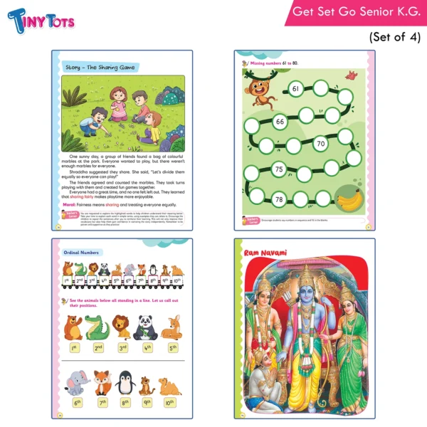 Tiny Tots Get Set Go Preschool Learning Term wise Senior KG Books Set Of 4 (7)