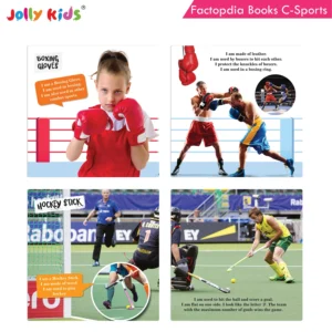 Jolly Kids Factopedia Books C Set of 4 For Early Learners Aged 3-8 Years Engaging Sports, Explore Human Body, Space, World of Vehicles