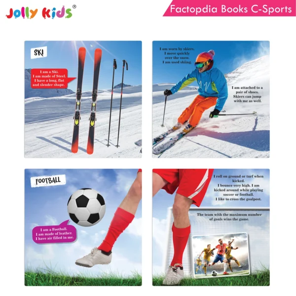 Jolly Kids Factopedia Books C Set of 4 For Early Learners Aged 3-8 Years Engaging Sports, Explore Human Body, Space, World of Vehicles - Image 3