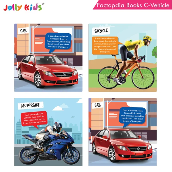 Jolly Kids Factopedia Books C Set of 4 For Early Learners Aged 3-8 Years Engaging Sports, Explore Human Body, Space, World of Vehicles - Image 8