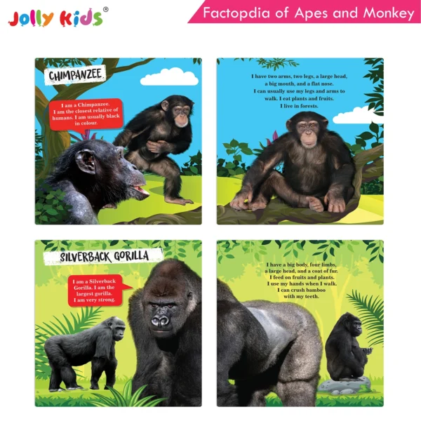 Jolly Kids Factopedia of Apes and Monkeys and Baby Animals Books Set of 2 - Image 3