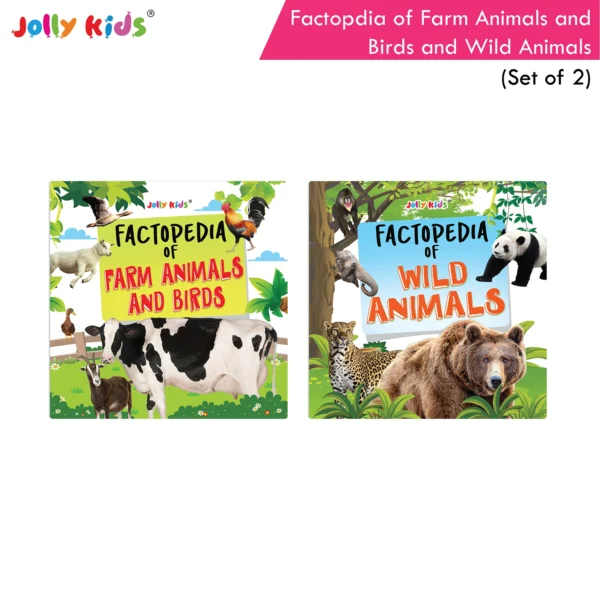 Jolly Kids Factopedia of Farm Animals and Wild Animals Books Set of 2