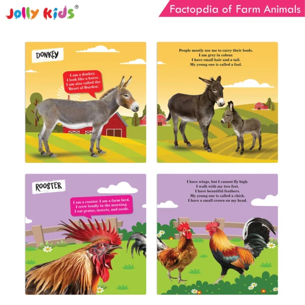 Jolly Kids Factopedia of Farm Animals and Wild Animals Books Set of 2 - Image 2