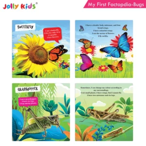 Jolly Kids My First Factopedia: Bugs-Dinosaurs-Plants-Earth 4 in 1 Book for Kids Ages 3-8 Years| Fact of Butterfly, Spinosaurus, Learn About Seeds, Beauty of Flowers, Blue Planet, Mountain