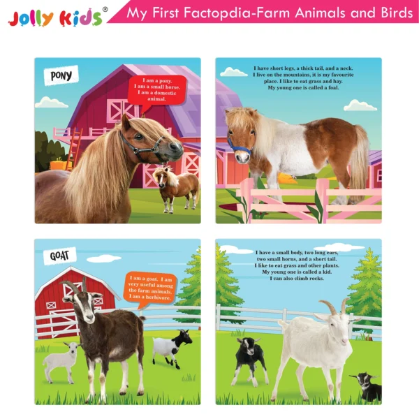 Jolly Kids My First Factopedia Captivating 4-in-1 Cats, Dogs, Farm, and Baby Animals Adventure Book for Young Learners Aged 3-8 |Learning About 40 Incredible Animals Tiger, Donkey, Ostrich, Red Fox, Giraffe - Image 5